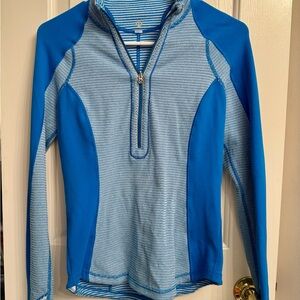 Lululemon Blue & White Quarter-Zip Pullover, Size 2, Good condition!!!